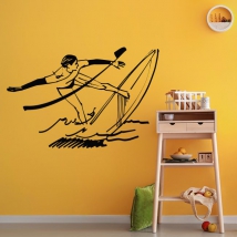 Vinile adesivo con silhouette di surfista