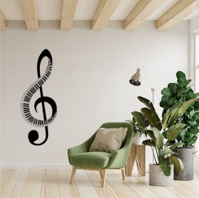 Vinile adesivo chiave di violino con tastiera