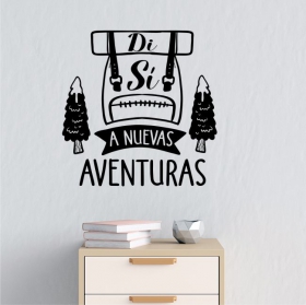 Zaino con adesivi in ​​vinile con frasi di s&igrave; a nuove avventure