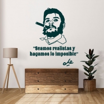 Frasi adesive in vinile siamo realistici e facciamo l'impossibile che guevara