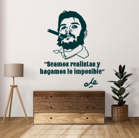 Frasi adesive in vinile siamo realistici e facciamo l'impossibile che guevara