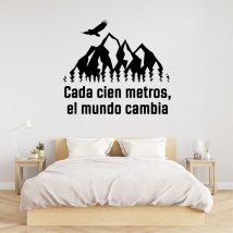 Frase adesiva in vinile ogni cento metri il mondo cambia
