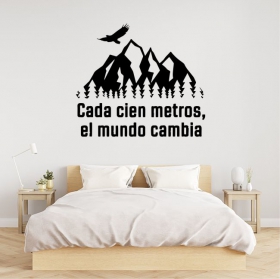 Frase adesiva in vinile ogni cento metri il mondo cambia