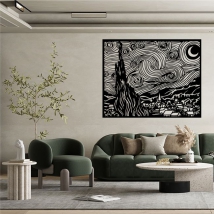 Adesivi in ​​vinile la notte stellata di van gogh