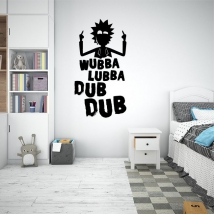 Adesivi in ​​vinile frase rick e morty wubba lubba