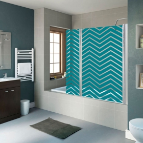 Vinili schermi del bagno linee a zigzag
