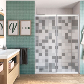 Vinili schermo del bagno colori quadrati