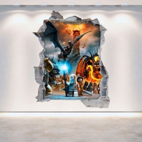 Vinile decorativo 3D Signore degli anelli Lego
